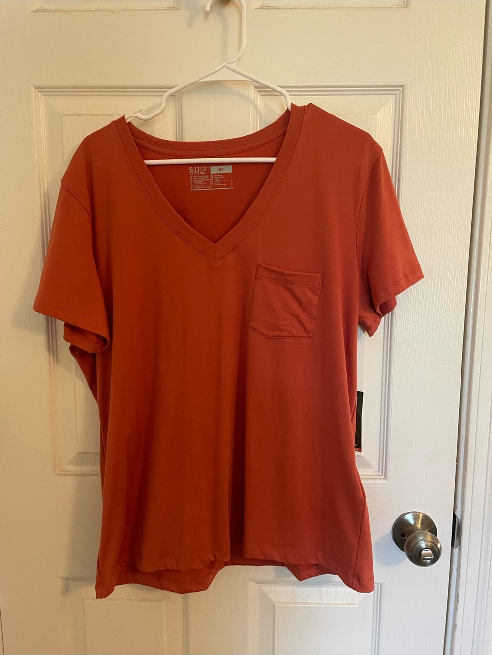 5.11 Tactical Women's V-Neck Pocket Tee - Rust
